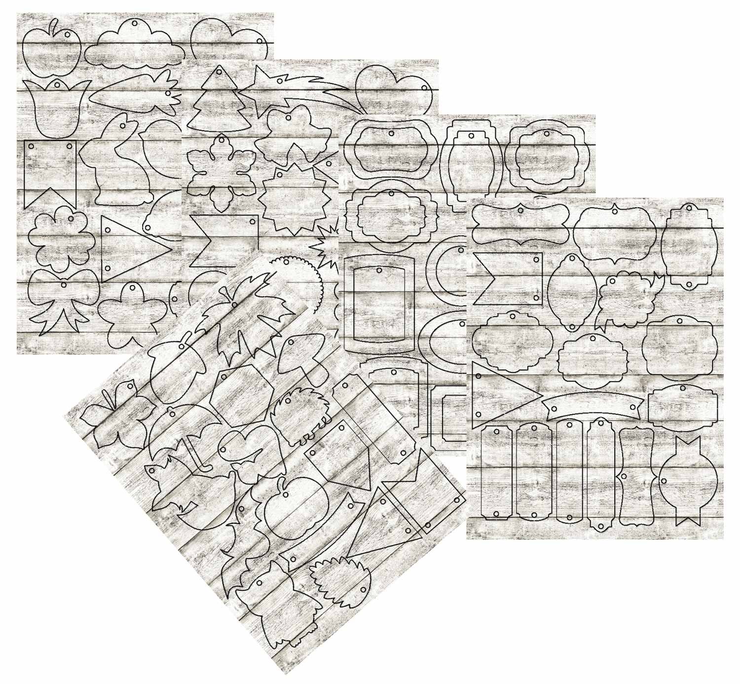 ursus-40980005-paper-tags-vintage-5-holz-hell-5-blatt-mit-96-teilen-300-g-qm image 2