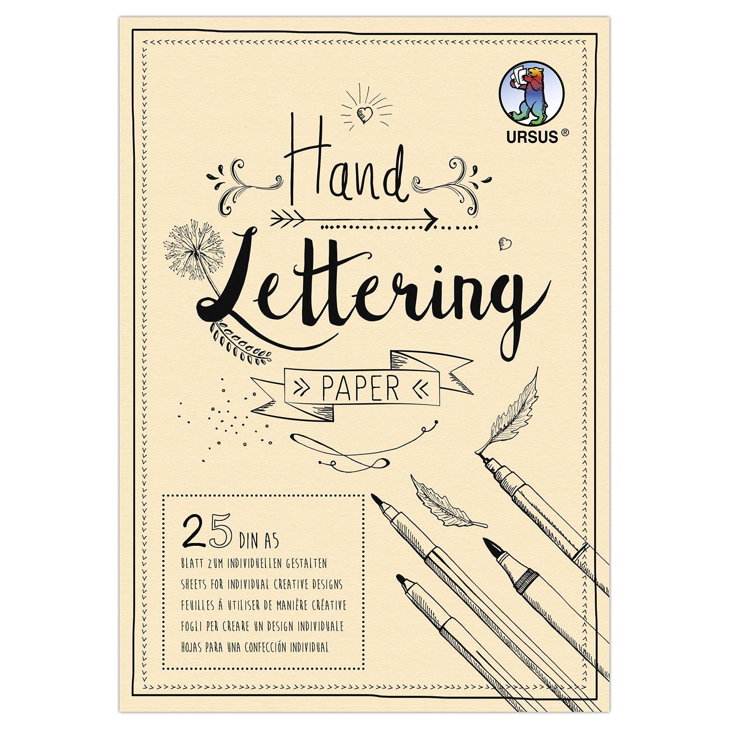 ursus-24929210-handlettering-paper-creme-din-a5-210-g-qm-25-blatt image 1