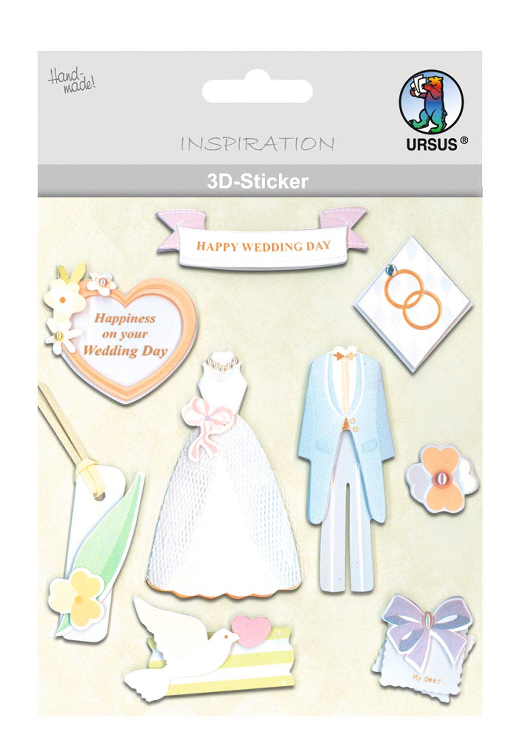 ursus-56420068-3d-sticker-hochzeit-motiv-68-selbstklebend image 1