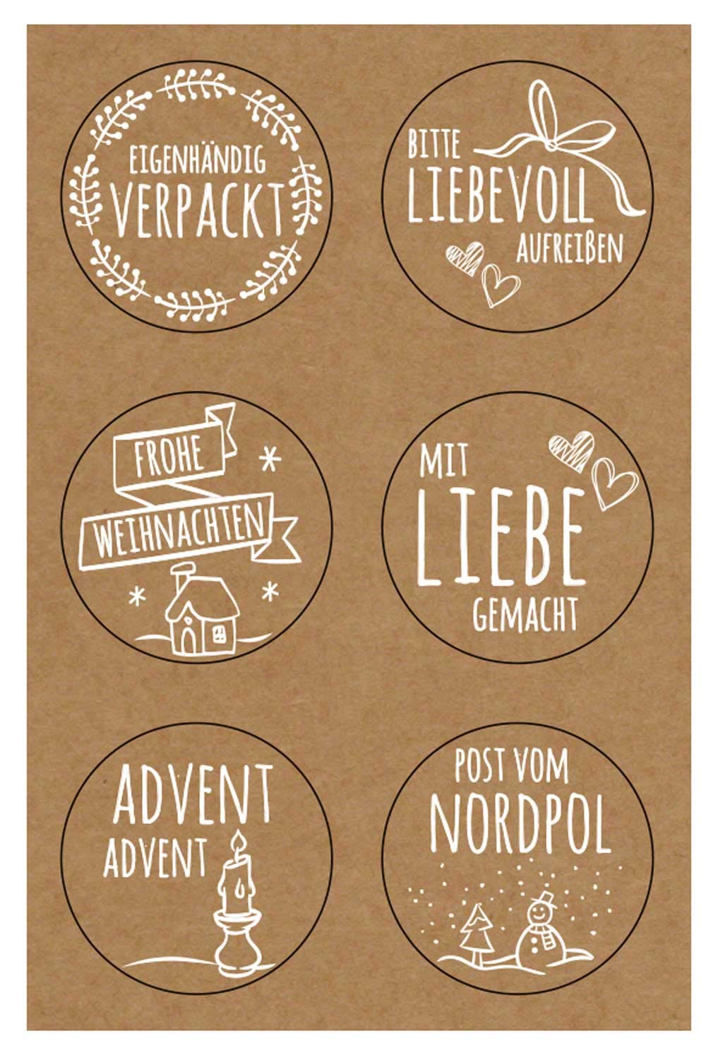 ursus-sticker-weihnachtspost-kraftpapier-24-st-ck-selbstklebend-4-8-cm image 6
