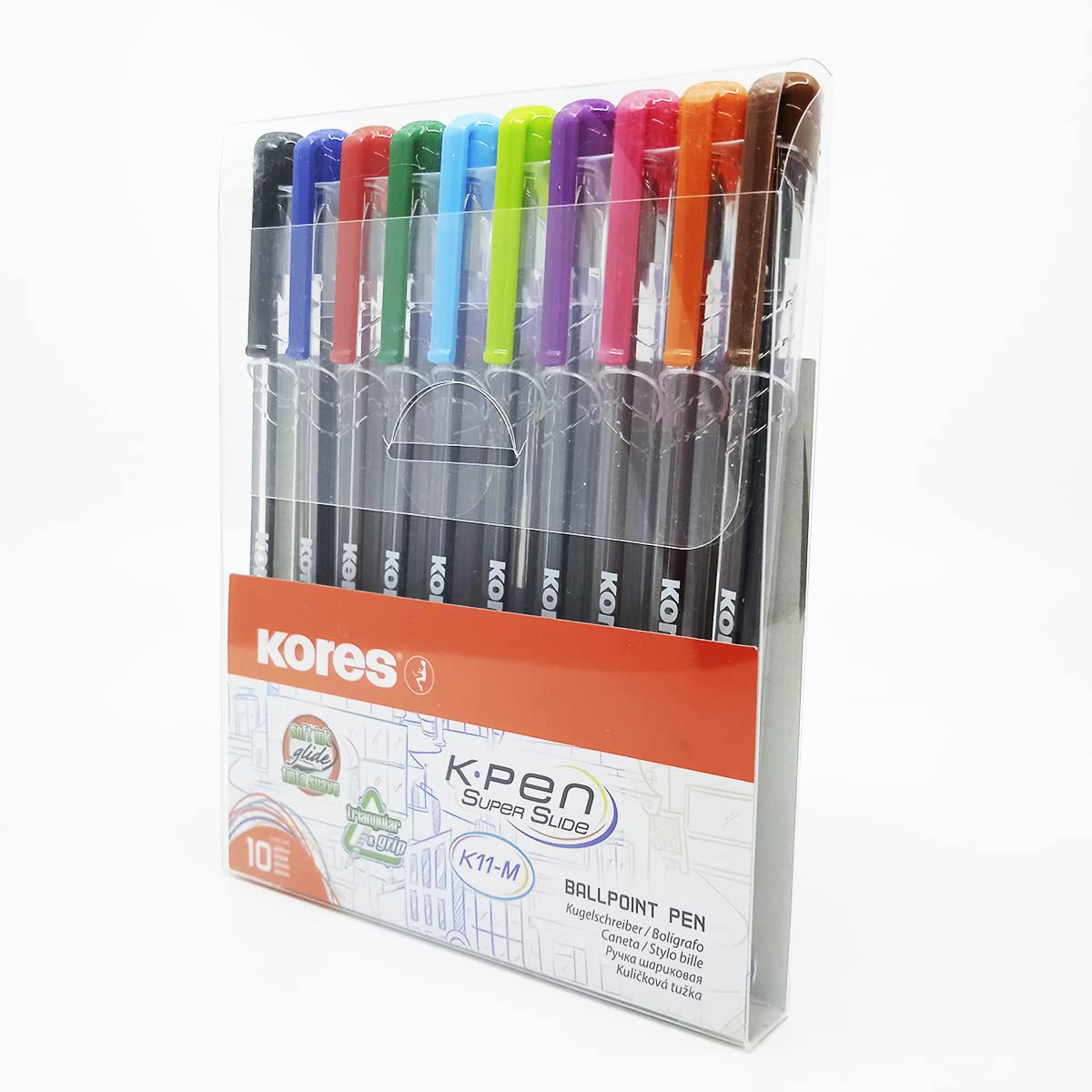 kores-k11-kugelschreiber-1-mm-medium-10er-pack-farbig-sortiert image 2
