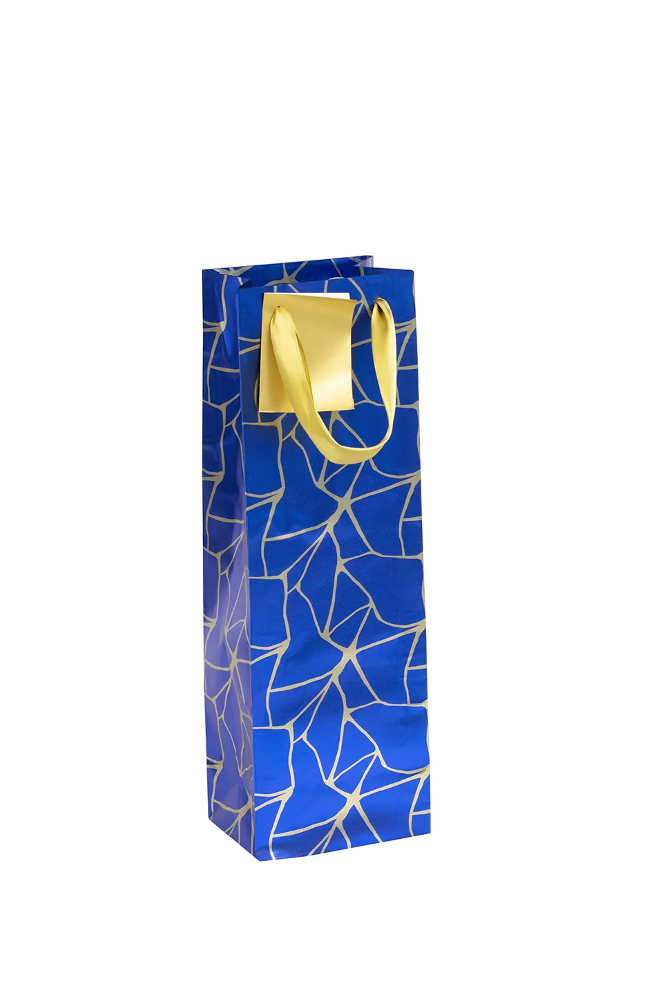 clairefontaine-212895c-geschenktasche-pocket-geo-metallblau-gold-12x4-5x13-5-cm image 1