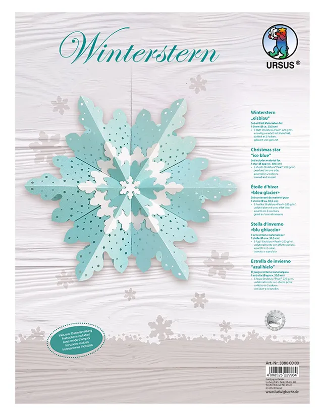 ursus-33860000-winterstern-eisblau-bastelset-f-r-1-stern-ca-30-5-cm-durchmesser- image 1