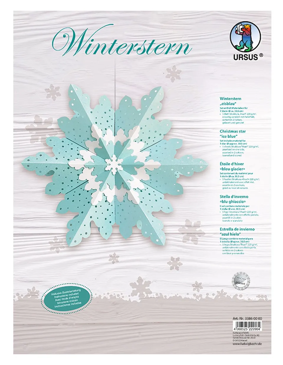 ursus-33860000-winterstern-eisblau-bastelset-f-r-1-stern-ca-30-5-cm-durchmesser- image 1