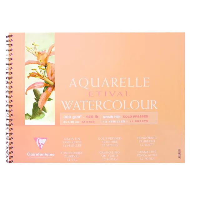 clairefontaine-etival-malblock-24x30-cm-aquarellpapier-300-g-12-blatt image 1