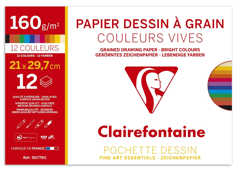 clairefontaine-etival-color-zeichenpapier-a4-160g-12-bogen-sortiert image 1