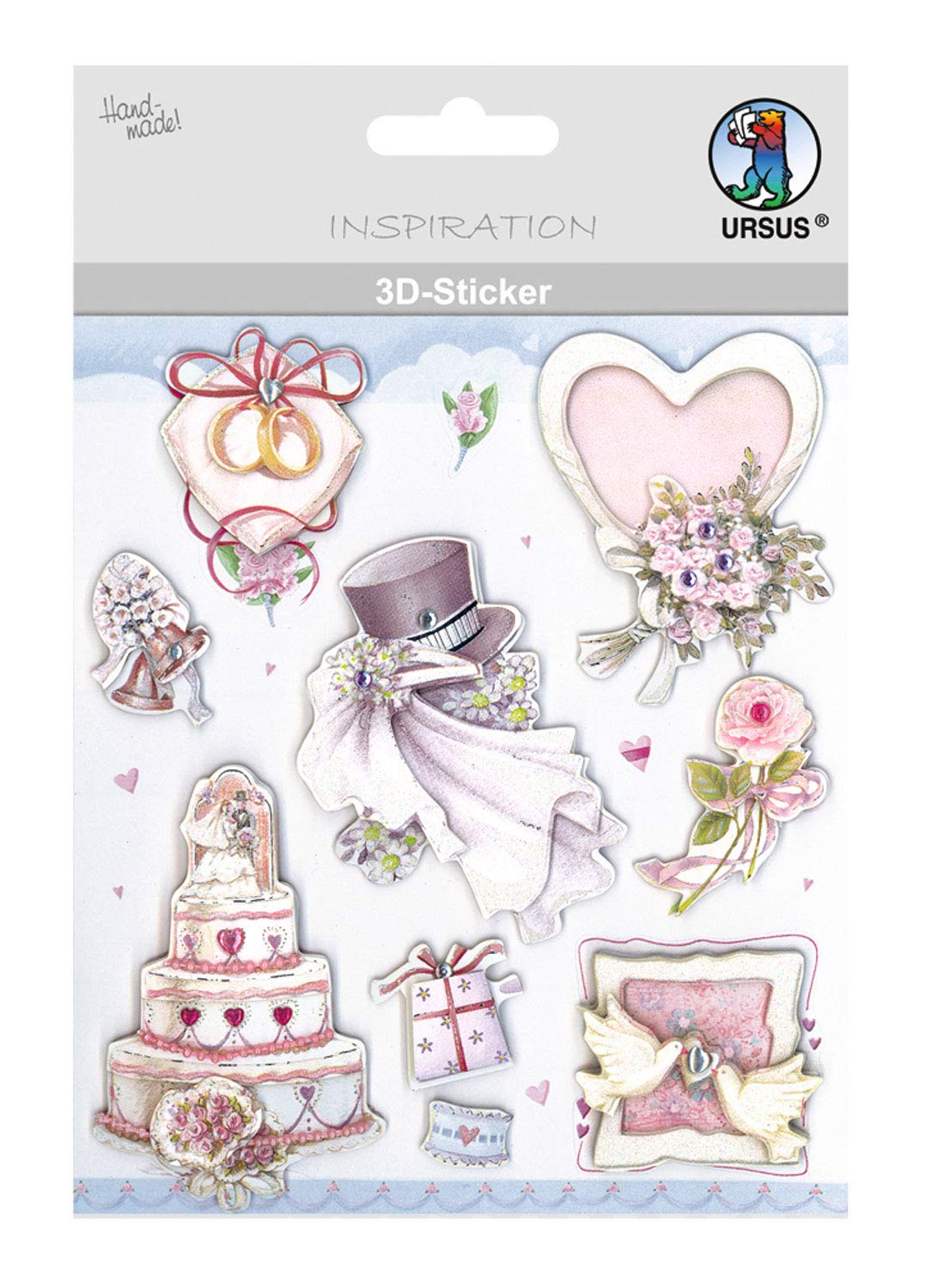 ursus-3d-sticker-hochzeit-selbstklebend-mehrlagig image 1