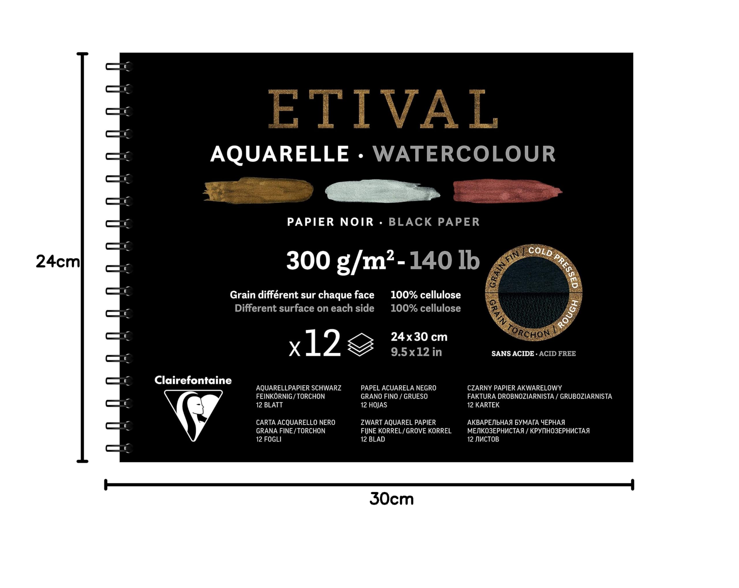 clairefontaine-etival-spiralalbum-schwarz-24x30cm-300g-12-blatt-zeichenpapier image 3