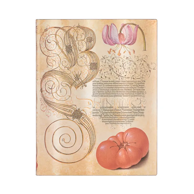 paperblanks-lily-tomato-mira-botanica-ultra-notizbuch-unliniert-flexi-softcover image 1