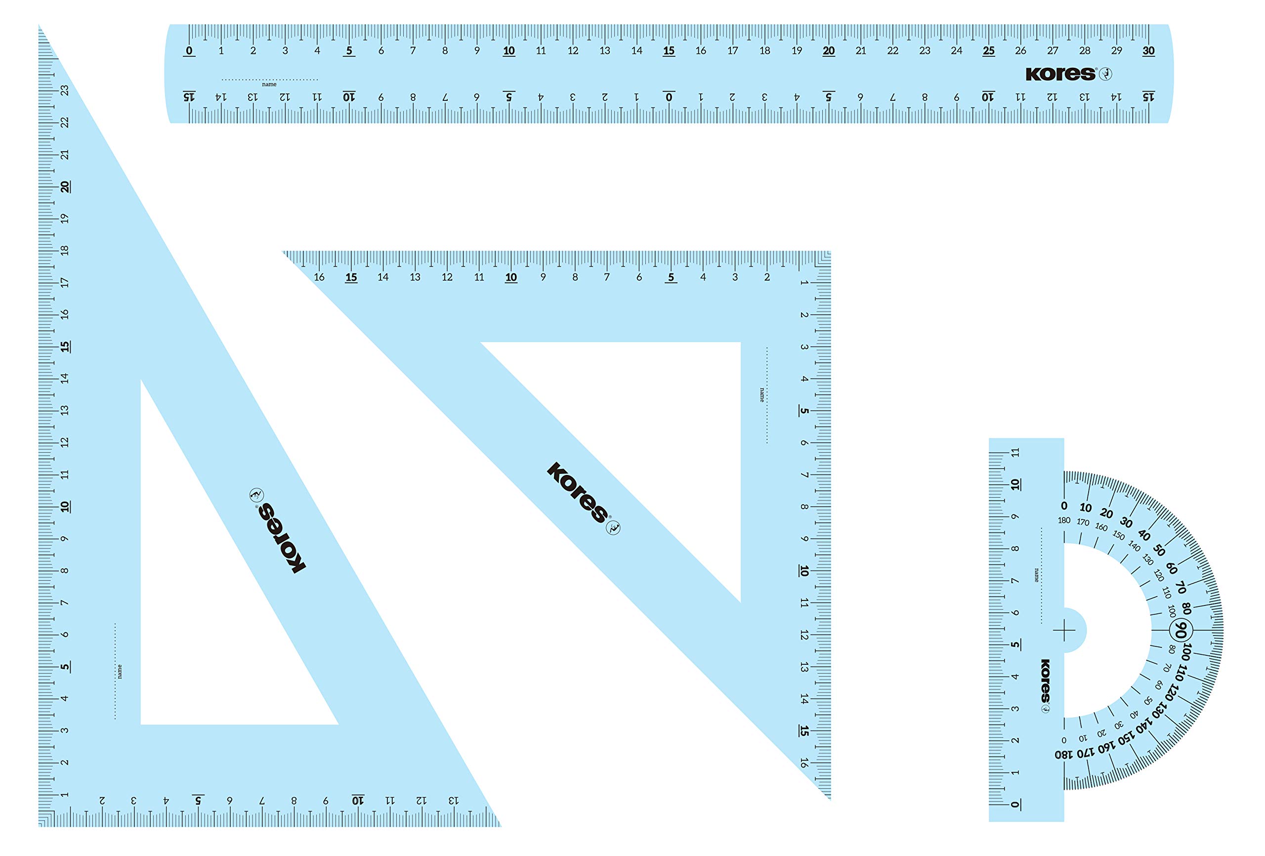 kores-geo30-mathematik-set-4-teilig-geometrie-mit-lineal-winkelmesser-dreieck image 2