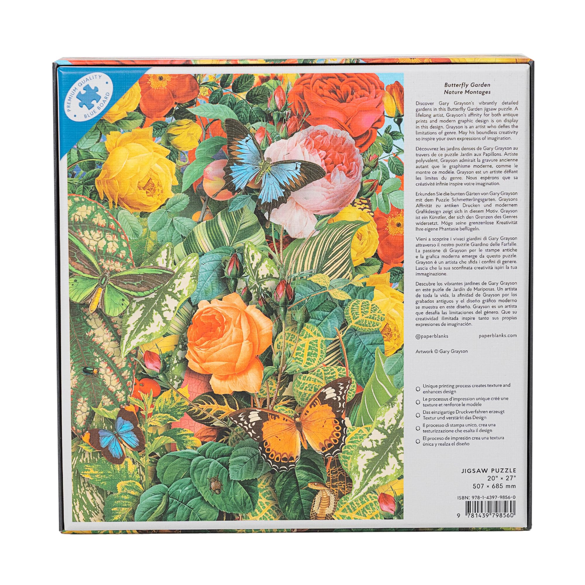 paperblanks-nature-montages-butterfly-garden-puzzle-1000-teile image 2