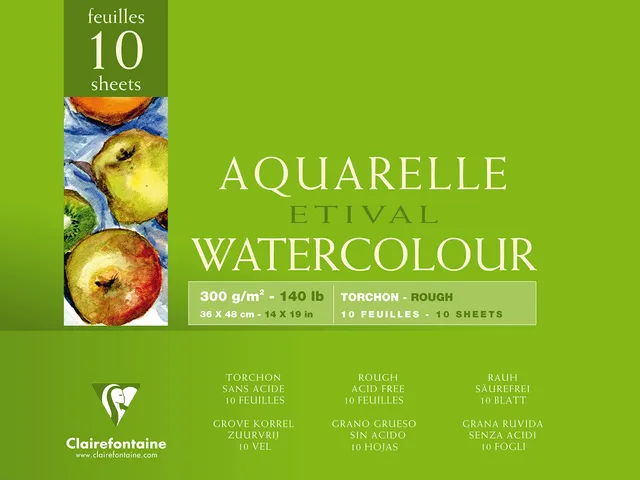 clairefontaine-96563c-malblock-aquarellpapier-grobkorn-36-x-48-cm-300-g-10-blatt image 1