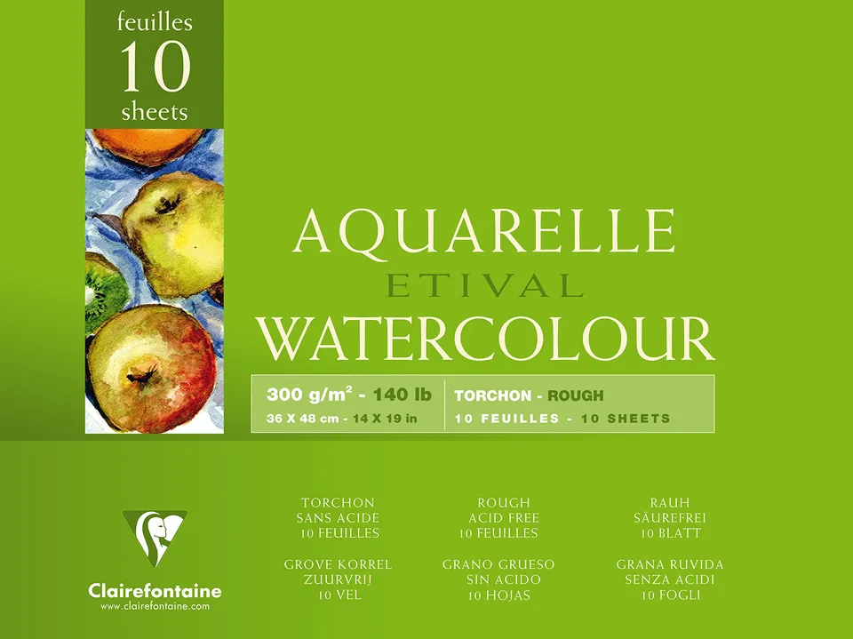 clairefontaine-96563c-malblock-aquarellpapier-grobkorn-36-x-48-cm-300-g-10-blatt image 1