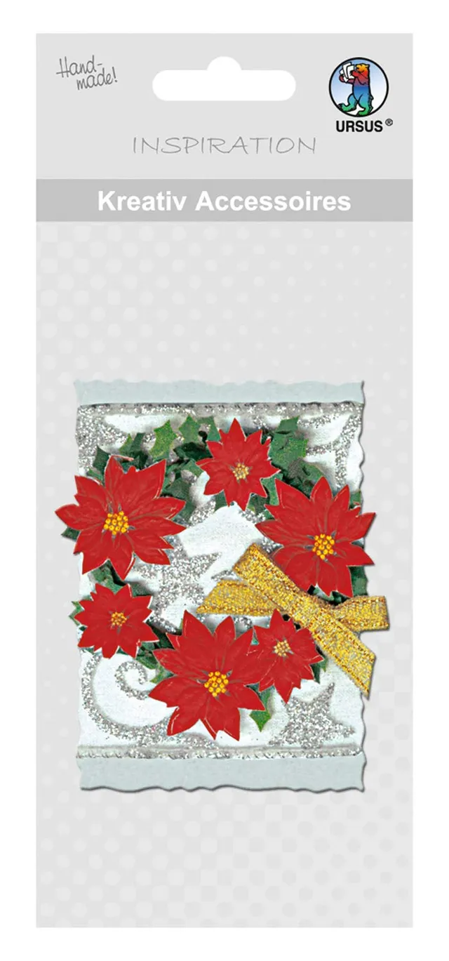 ursus-564000407-kreativ-accessoires-gro-kranz-mit-weihnachtssternen-selbstkleben image 1