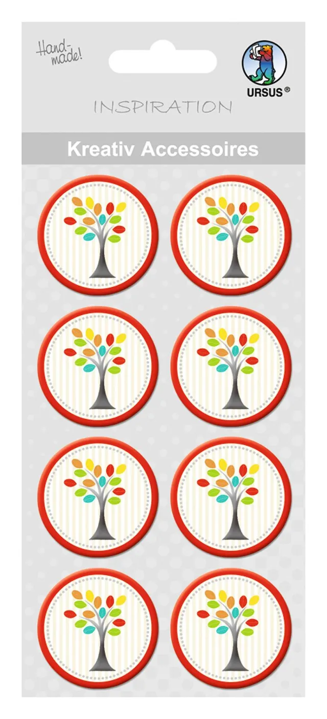 ursus-eden-kreativ-accessoires-baum-bunt-8-st-ck-selbstklebend image 1