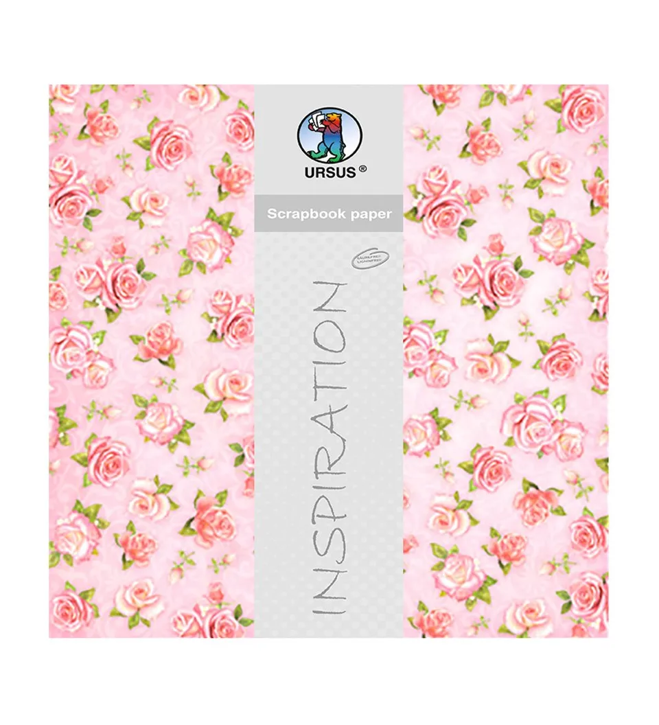 ursus-70300081-premium-glitter-scrapbook-paper-rosen-30-5-x-30-5-cm-5-blatt-desi image 1