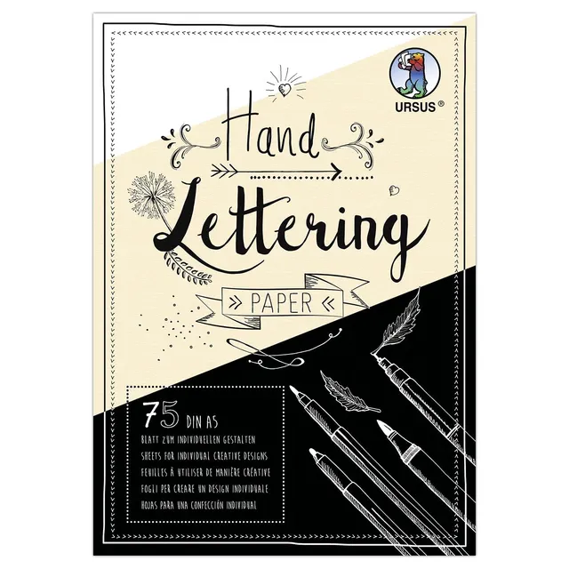 ursus-handlettering-paper-colour-mix-din-a5-75-blatt-200-210-g-qm-wei-creme-schw image 1