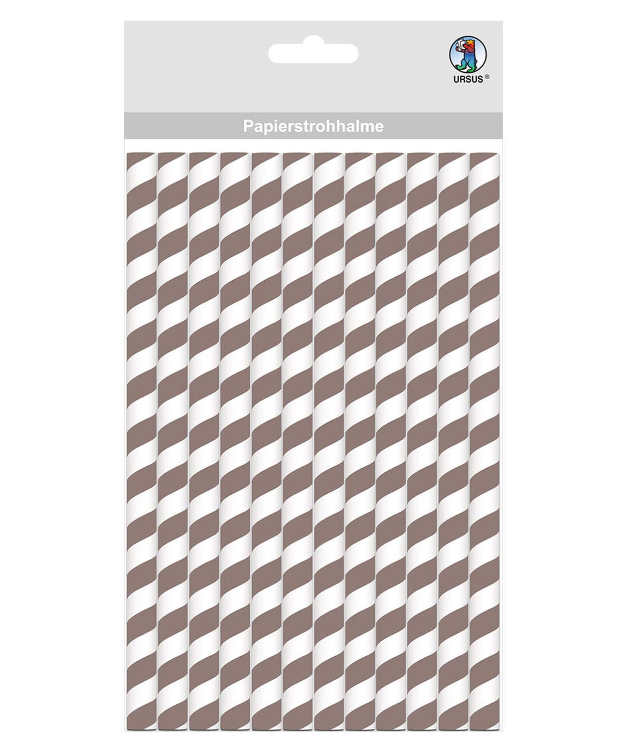 ursus-56770009-papierstrohhalme-mit-streifen-grau-l-19-5-cm-12-st-ck image 1