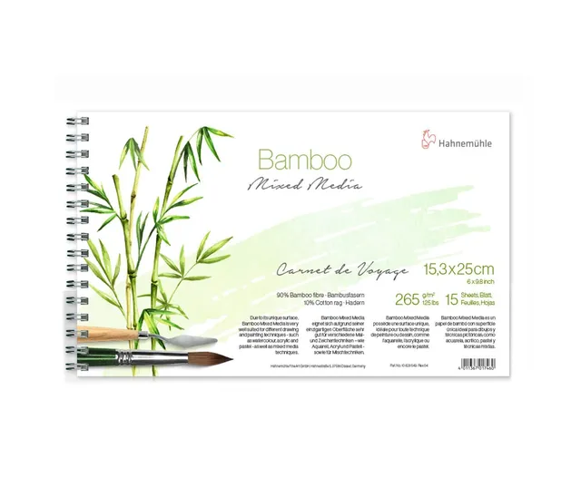 hahnem-hle-bamboo-mixed-media-carnet-de-voyage-15-3x25-cm-265-g-m-15-blatt image 1
