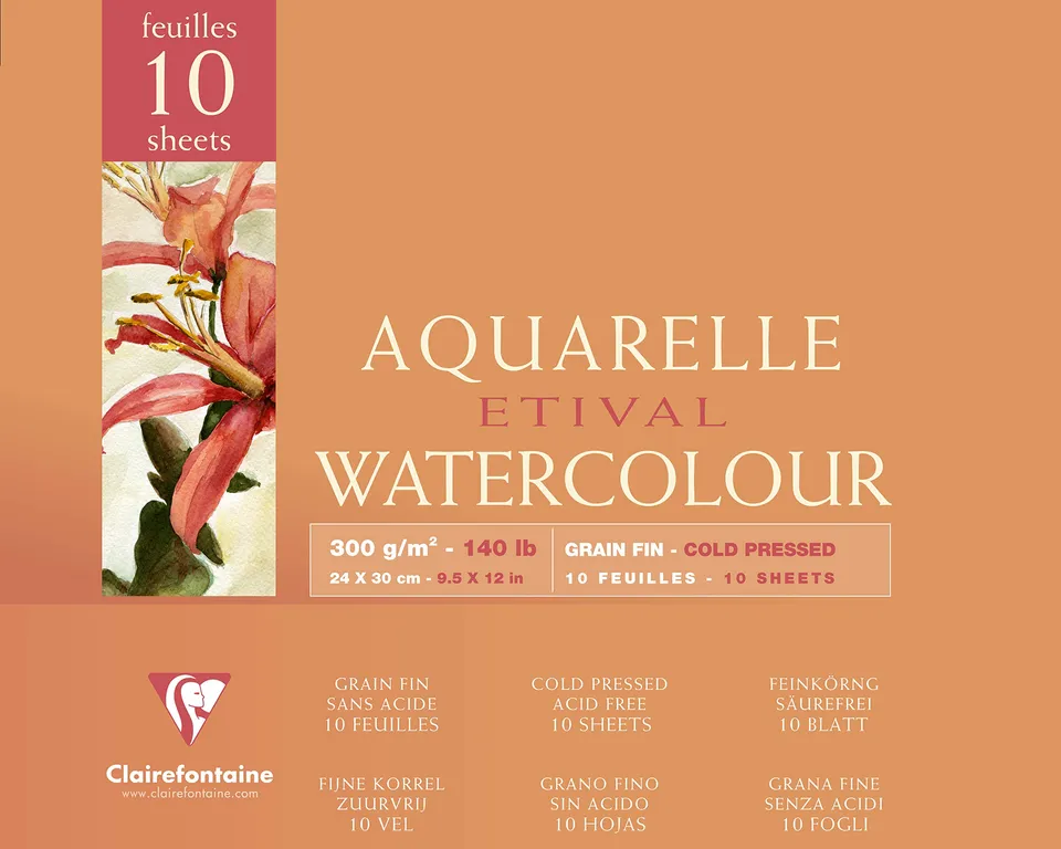 clairefontaine-96571c-malblock-aquarell-etival-24-x-30-cm-300g-10-blatt image 1
