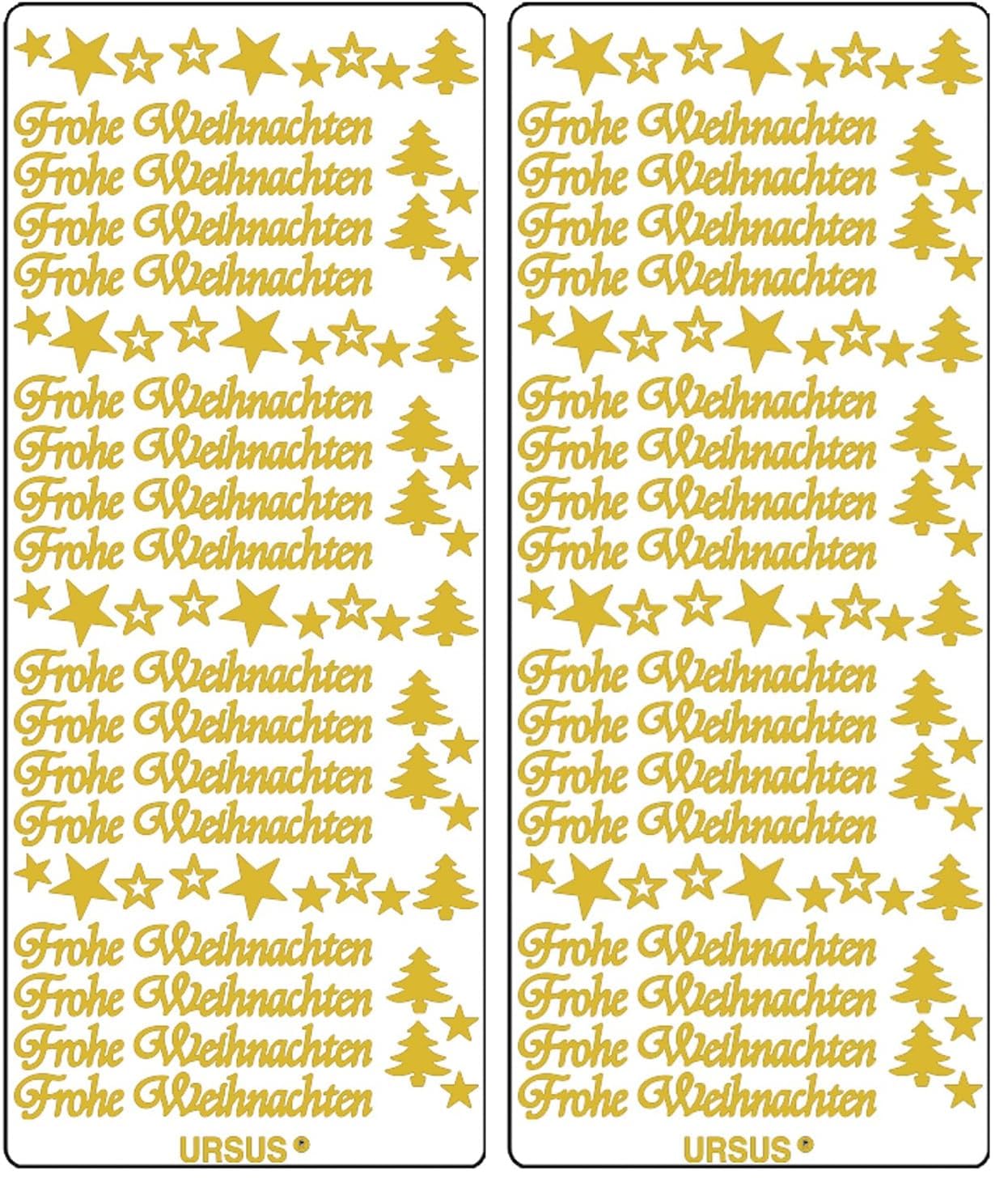 ursus-kreativ-sticker-frohe-weihnachten-1-gold-5-bogen-10x23-cm-selbstklebend image 2