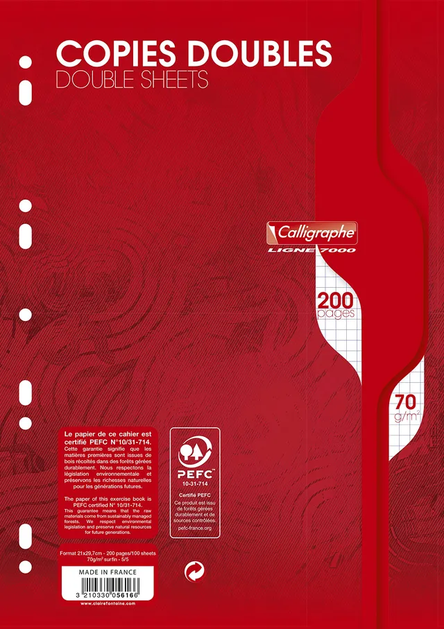 clairefontaine-calligraphe-5616c-klausurb-gen-din-a4-21x29-7-cm-kariert-70g-wei- image 1