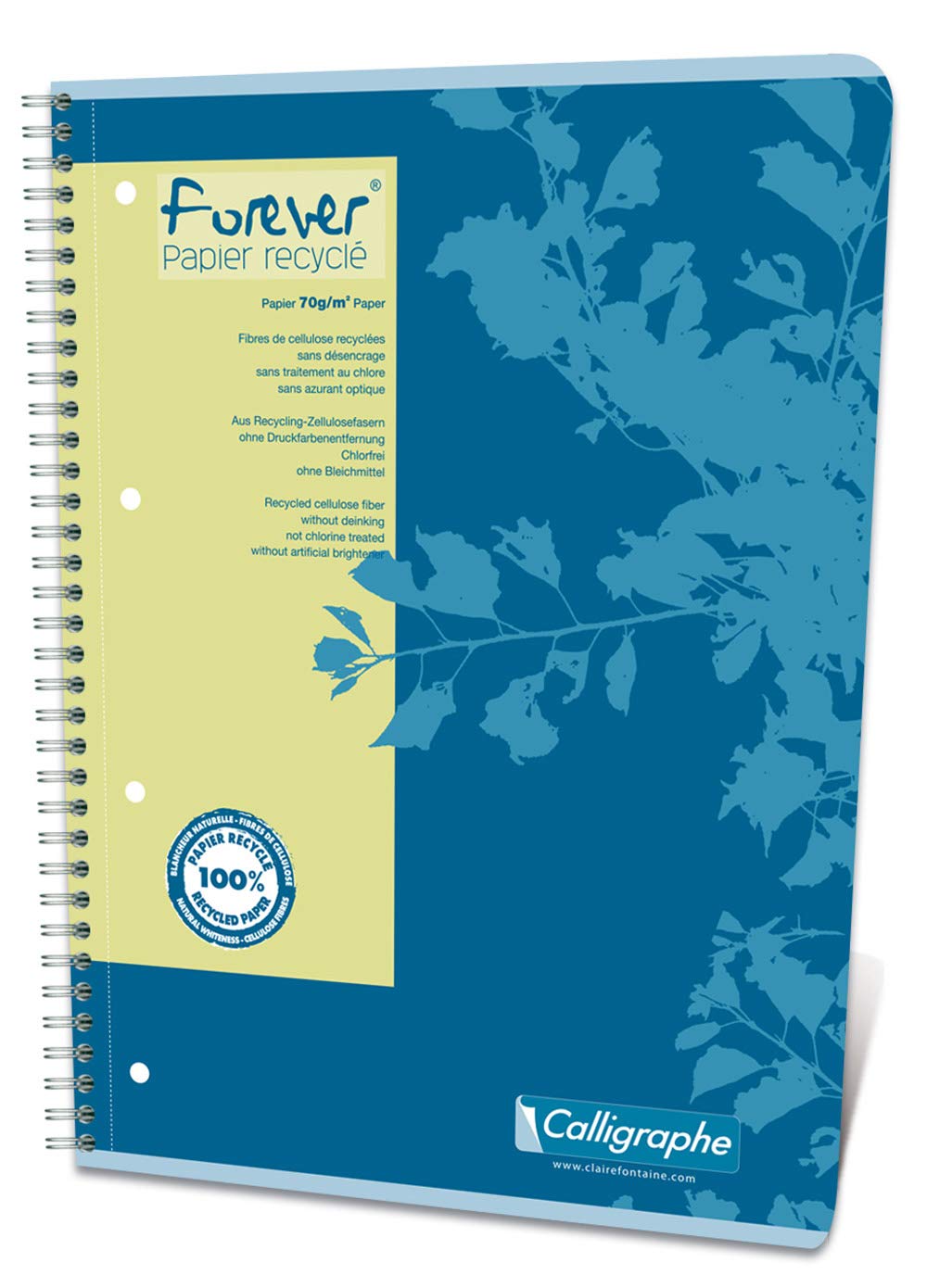 clairefontaine-forever-collegeblock-a4-liniert-80-blatt-blau image 2