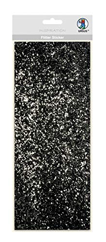 ursus-59470005-flitter-sticker-schwarz-silber-ca-12-x-29-cm-selbstklebende-folie image 2