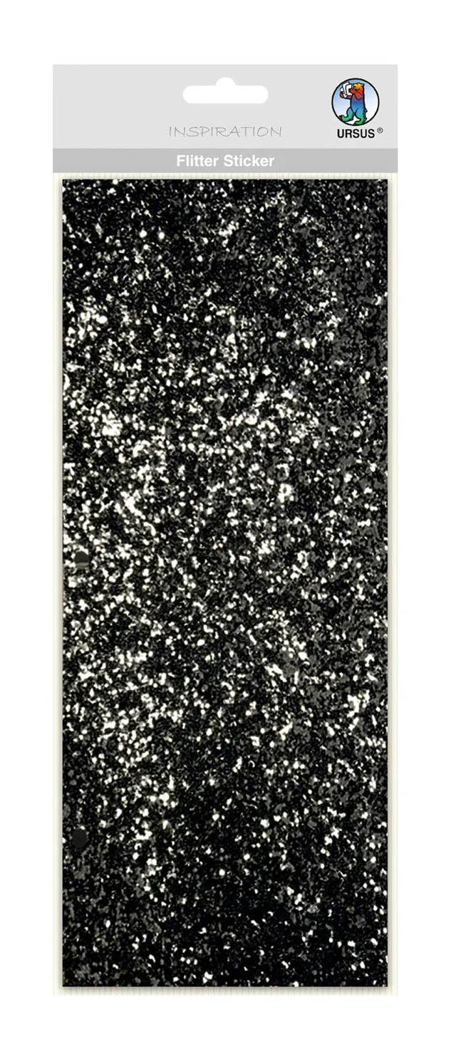 ursus-59470005-flitter-sticker-schwarz-silber-ca-12-x-29-cm-selbstklebende-folie image 1