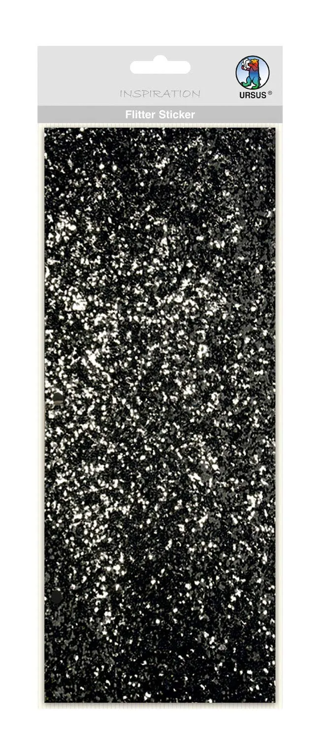 ursus-59470005-flitter-sticker-schwarz-silber-ca-12-x-29-cm-selbstklebende-folie image 1