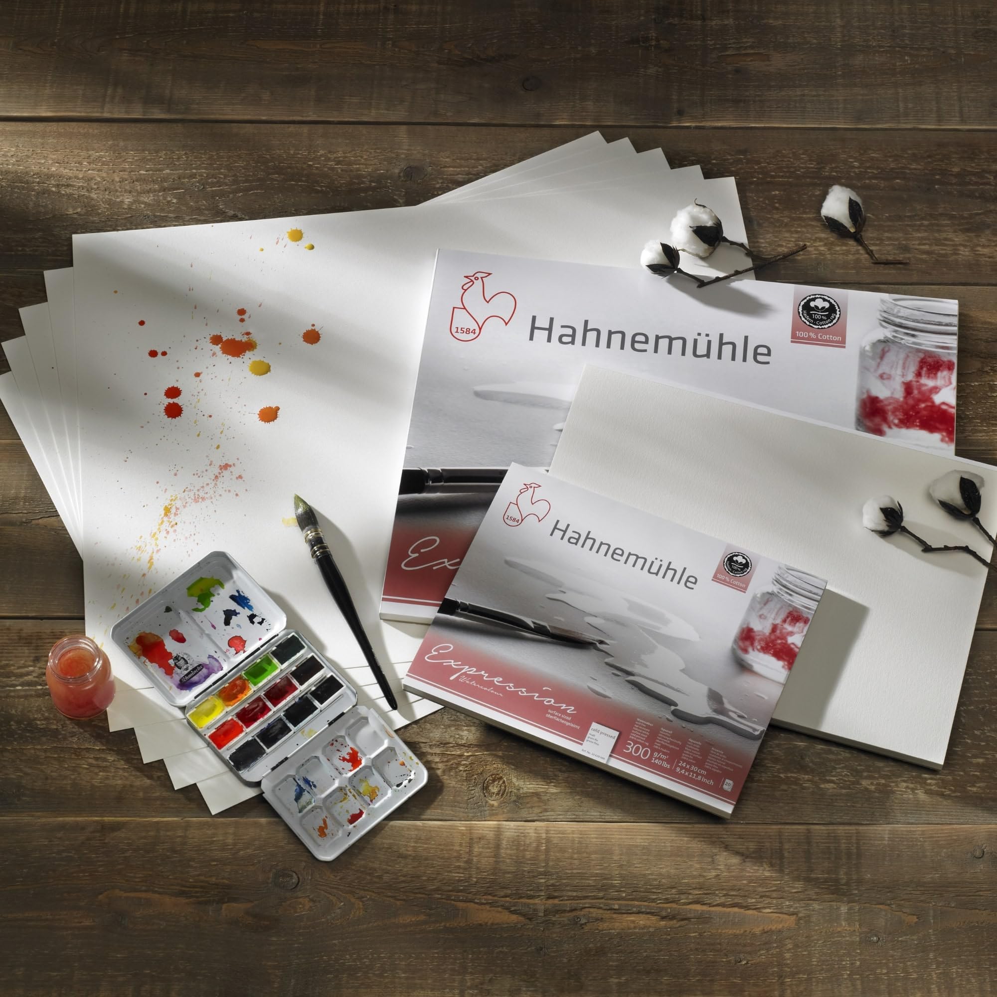 hahnem-hle-expression-aquarellblock-30x30-cm-300-g-m-100-baumwolle-25-blatt-limi image 3