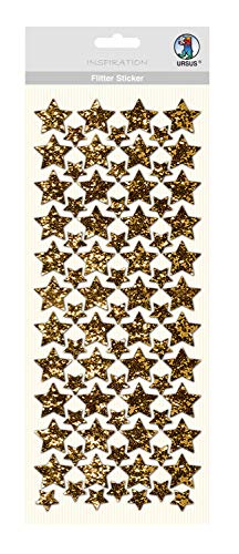 ursus-flitter-sticker-stern-gold-12-x-29-cm-selbstklebende-folienstoff-sticker image 2