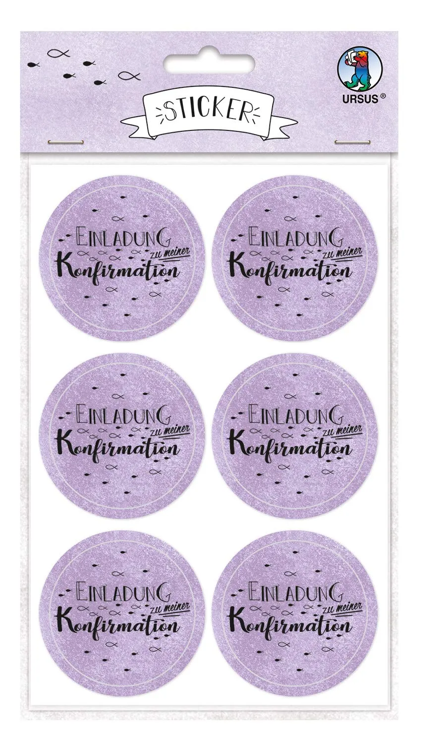 ursus-59510004f-sticker-einladung-zu-meiner-konfirmation-flieder-24-st-ck-selbst image 1