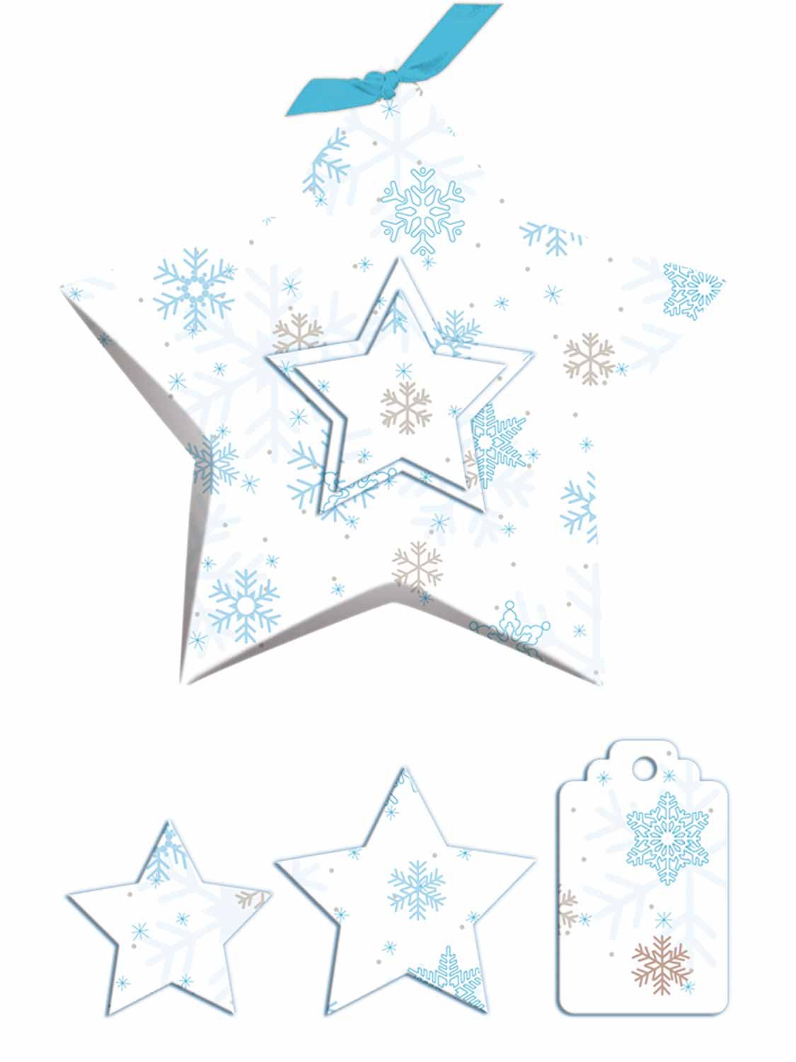 ursus-geschenkbox-stella-schneestern-blau-5-st-ck-mit-paper-tags image 2