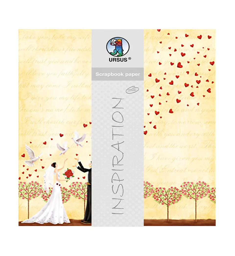ursus-70300087-premium-glitter-scrapbook-paper-hochzeit-2-30-5-x-30-5-cm-5-blatt image 1
