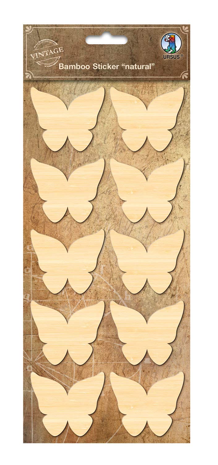 ursus-41030002-bambus-sticker-natural-schmetterling-selbstklebend-12-x-26-cm image 1