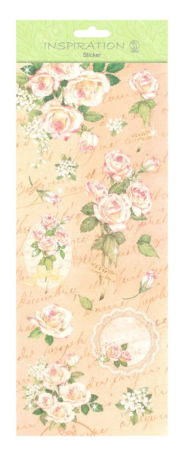 ursus-59700015-flat-sticker-flowers-altrosa-selbstklebende-flache-sticker image 1