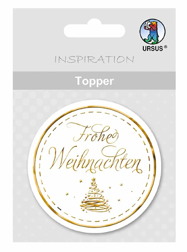 ursus-topper-frohe-weihnachten-wei-gold-6-5-cm-8-st-ck image 1