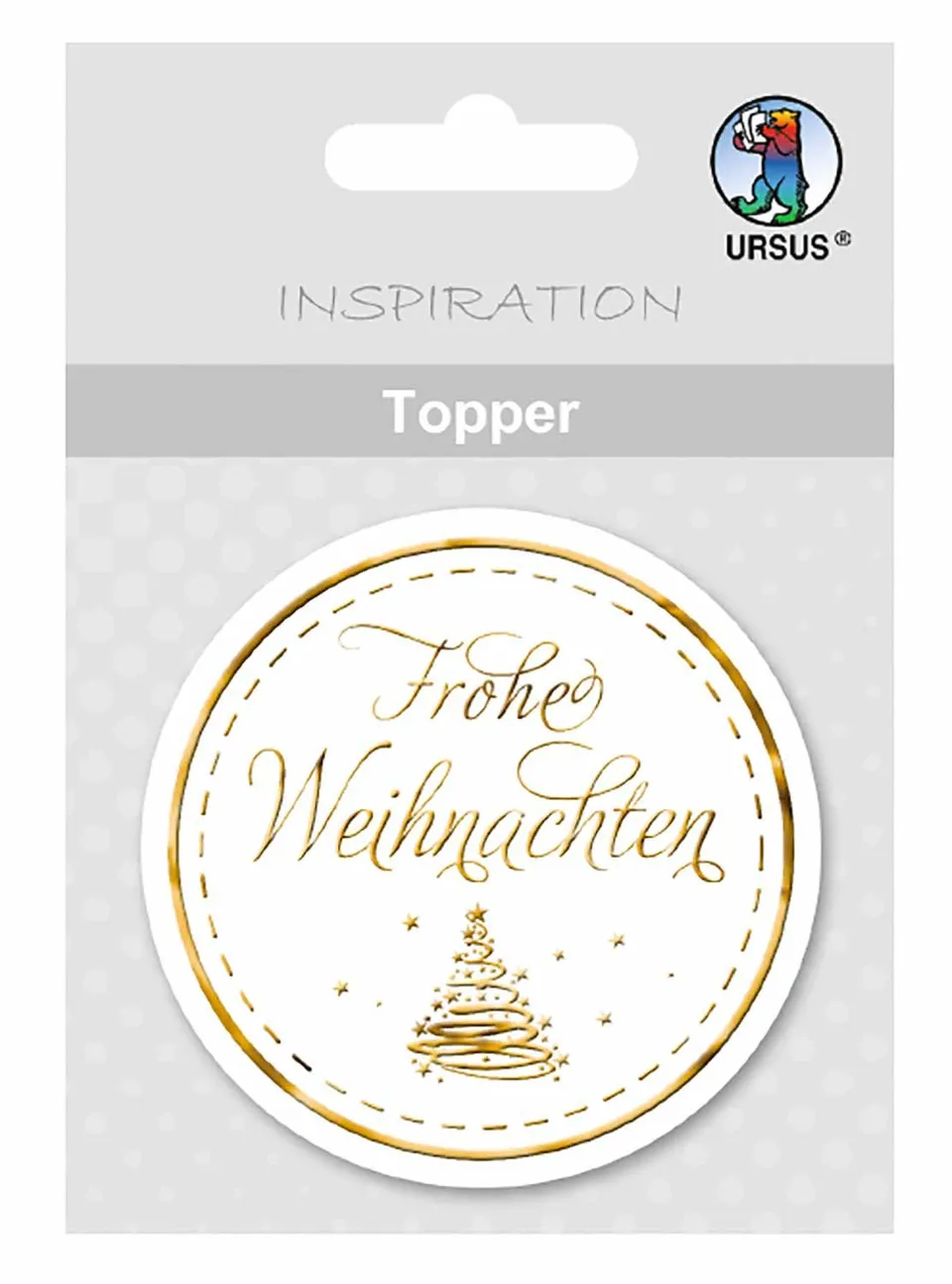 ursus-topper-frohe-weihnachten-wei-gold-6-5-cm-8-st-ck image 1