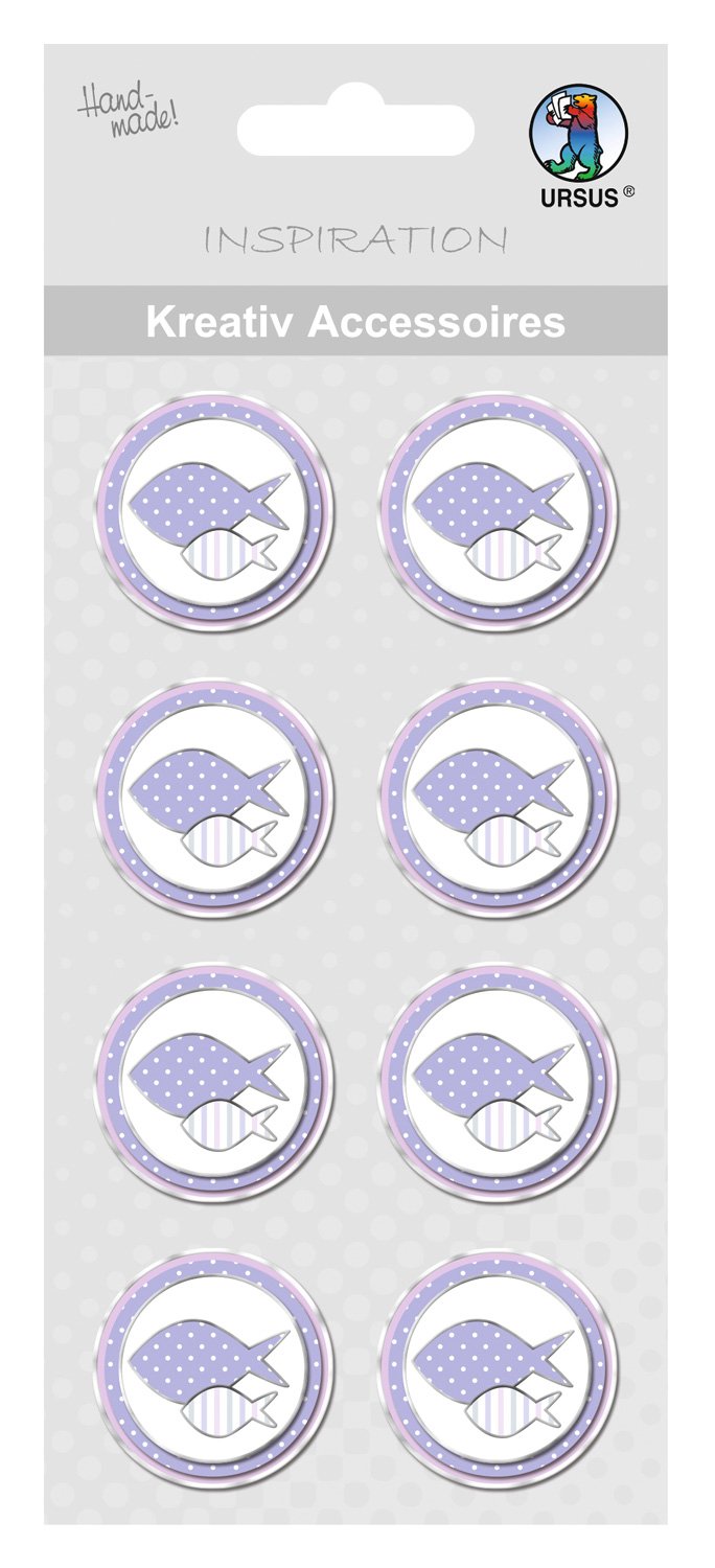 ursus-564000523f-kreativ-accessoires-taufe-m-dchen-selbstklebend-8-st-ck-fisch-m image 1