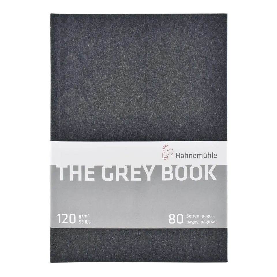 hahnem-hle-the-grey-book-skizzenbuch-a5-120-g-m-40-blatt-graues-papier image 1