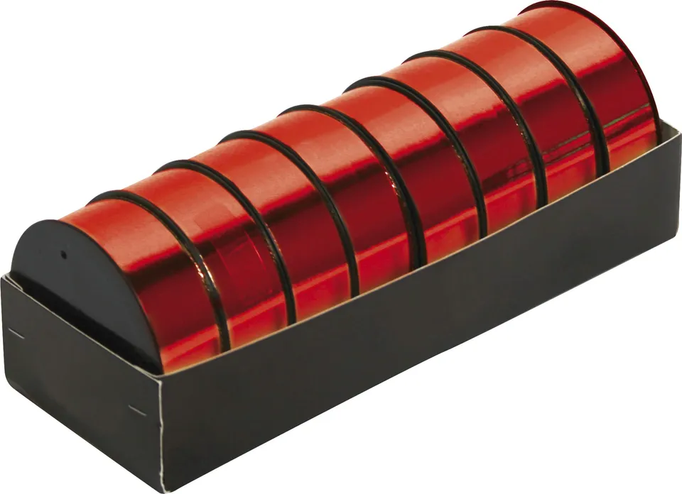 clairefontaine-geschenkband-spule-gl-nzend-25m-x-10mm-rot-metallic-effekt image 1