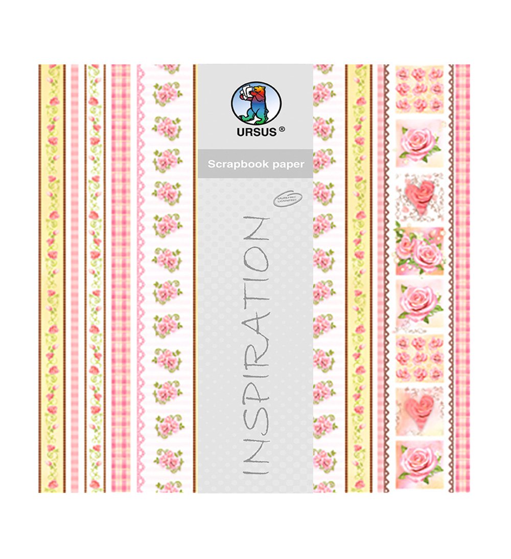 ursus-70300083-premium-glitter-scrapbook-paper-rosen-30-5-x-30-5-cm-5-blatt image 1