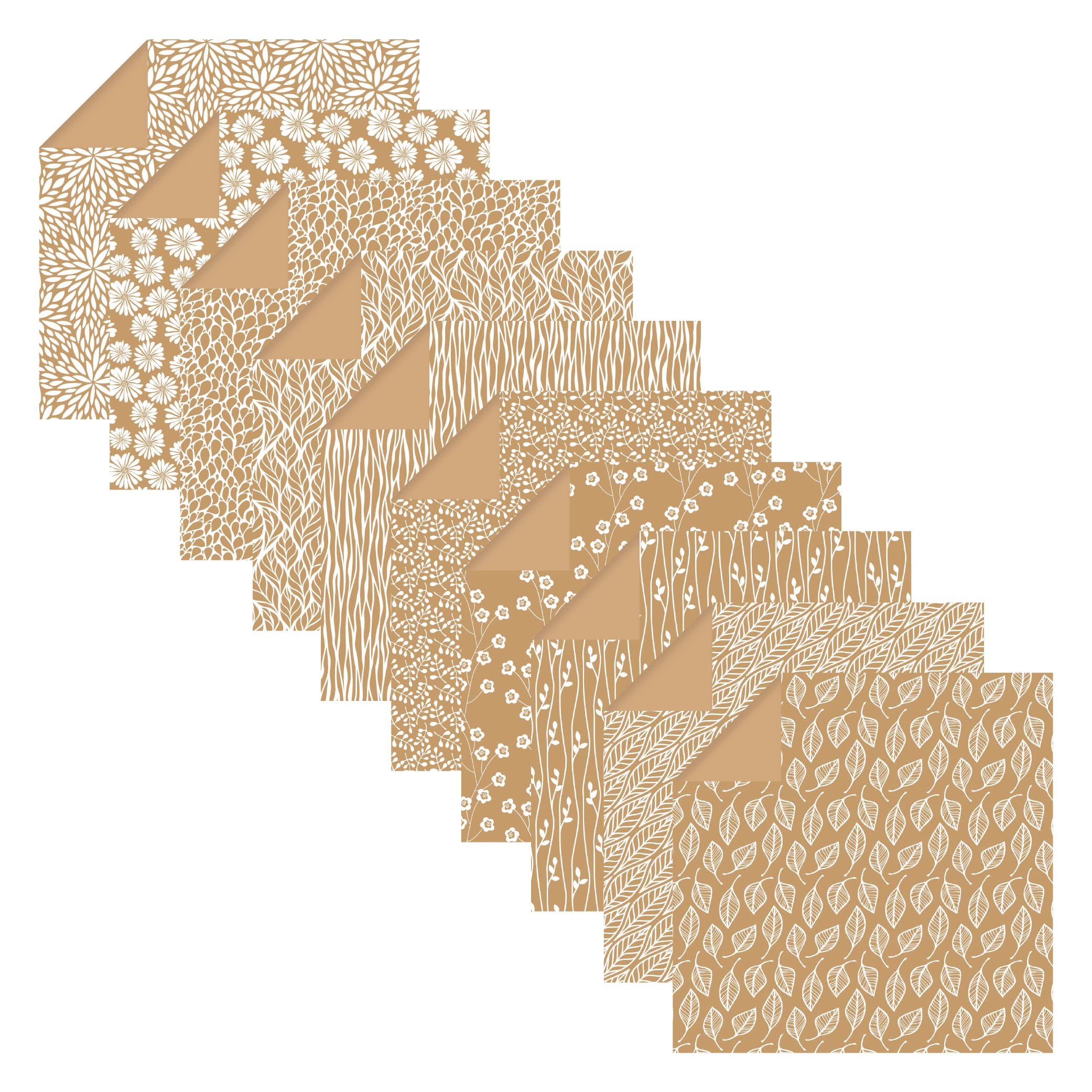 clairefontaine-95355c-origamipapier-60-blatt-10x10-15x15-20x20-cm-kraft-floral-s image 3