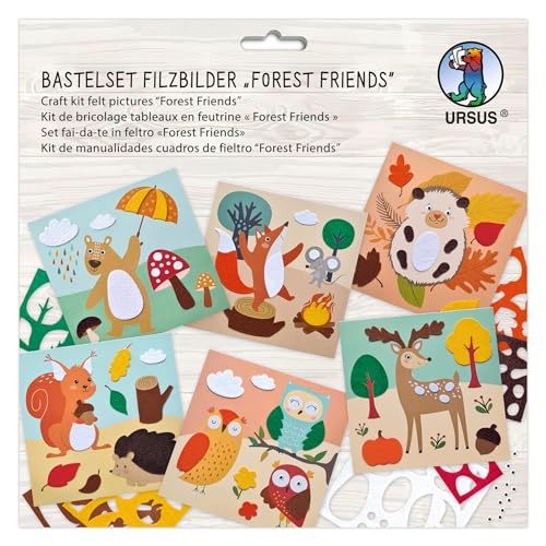 ursus-bastelset-filzbilder-forest-friends-8800002f-6-motivkarten-20-x-20-cm-mit- image 8