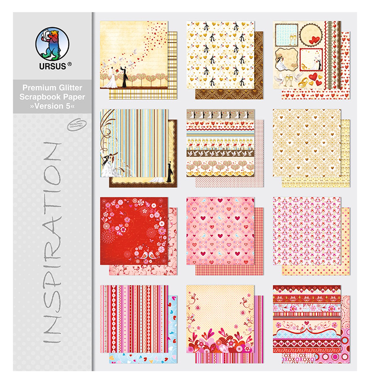 ursus-premium-glitter-scrapbook-block-version-5-30-5x30-5cm-190-g-qm-12-blatt image 1