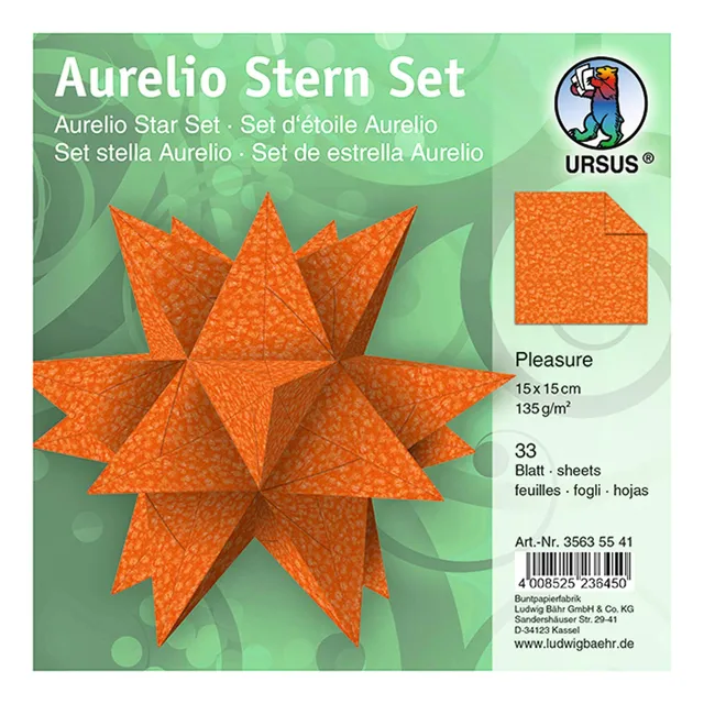 ursus-35635541-faltbl-tter-aurelio-stern-pleasure-orange-15-x-15-cm-33-blatt image 1