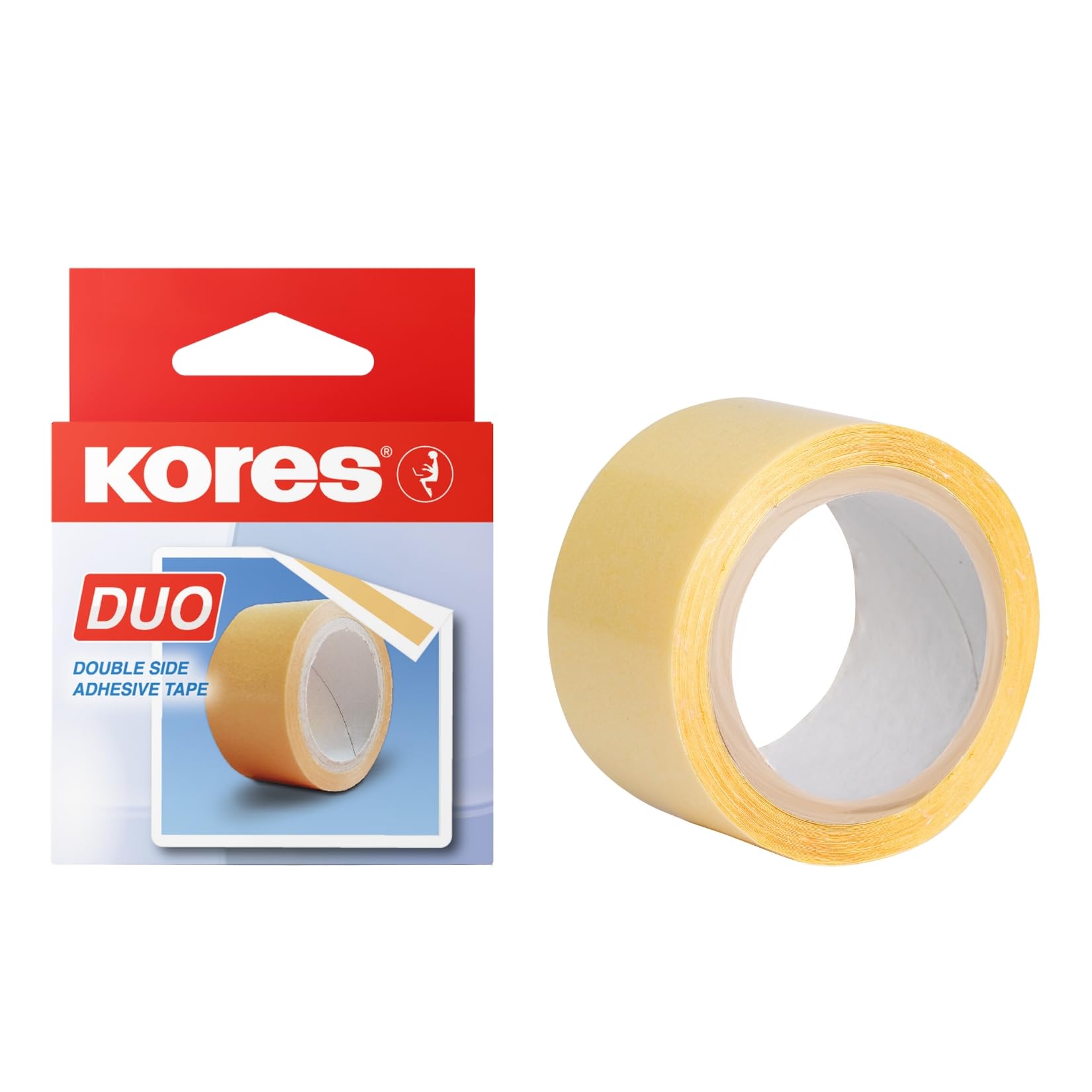 kores-duo-doppelseitiges-klebeband-5-m-x-30-mm-1-rolle-klar image 1