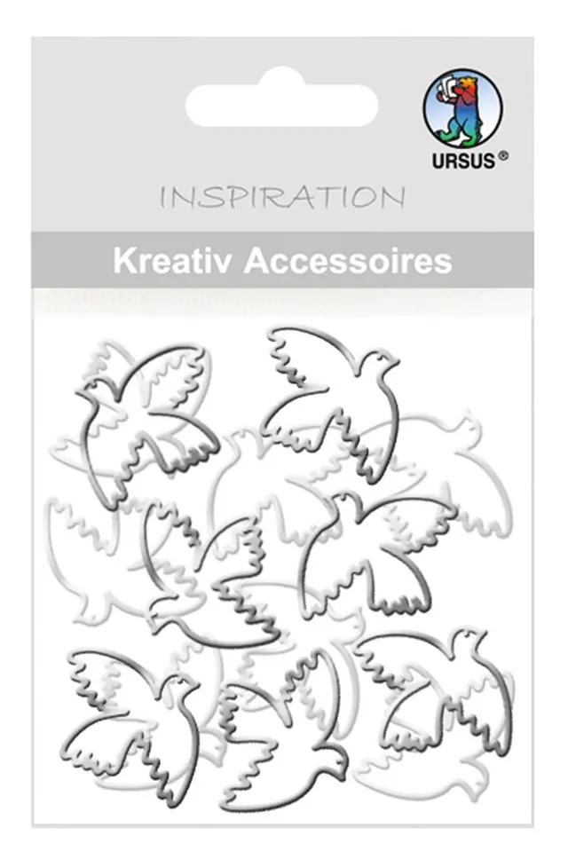 ursus-56410052-kreativ-accessoires-mini-pack-tauben-silber-selbstklebend-20-st-c image 1