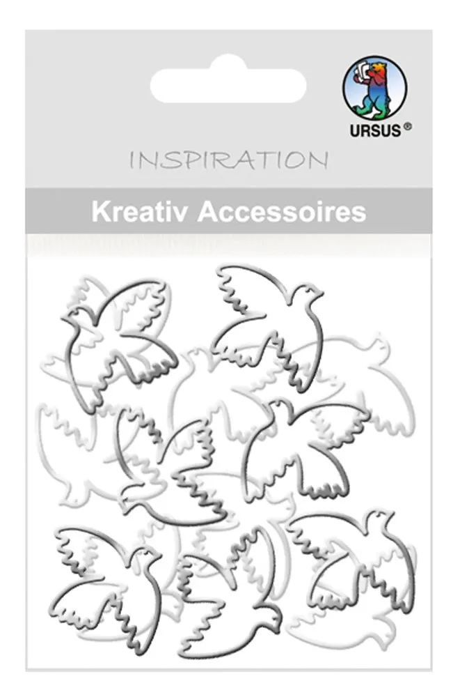 ursus-56410052-kreativ-accessoires-mini-pack-tauben-silber-selbstklebend-20-st-c image 1